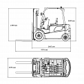 Чертеж Электропогрузчик Aurora Forklift CPD15-GE2LI, 1.5т, Li-ion