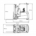 Чертеж Электропогрузчик трехопорный Aurora Forklift CPD15SQ-GB2, 1.5т, Кислотный
