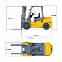 Чертеж Вилочный погрузчик Aurora Forklift CPCD35-XC5K2, 3,5т, Дизельный