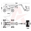 Чертеж Подъемник с шарнирно-сочлененной стрелой AURORA AB16EJ Plus 