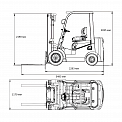 Чертеж Вилочный погрузчик Aurora Forklift CPCD18-XCK2, 1,8т, Дизельный