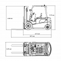 Чертеж Электропогрузчик Aurora Forklift FB30-N1QZ1, 3т, Кислотный